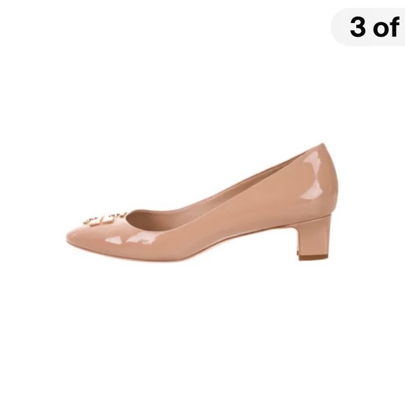 TORY BURCH PATENT LEATHER RALEIGH PUMPS SIZE9 Beige - Picture 3 of 5